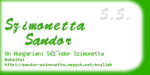 szimonetta sandor business card